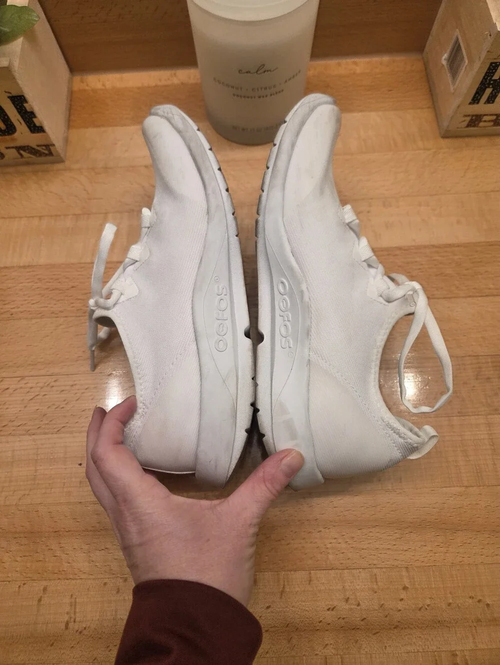 OOFOS OOmg Sport LS Recovery Shoes White Lace-up Women's Size 9